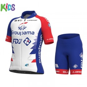 Completo Maglia Ciclismo + Pantaloncino 2021 Groupama-FDJ Bambinio N001